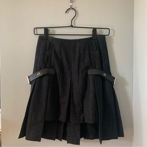 Dolce & Gabbana Gray Charcoal Pleated Mini Skirt